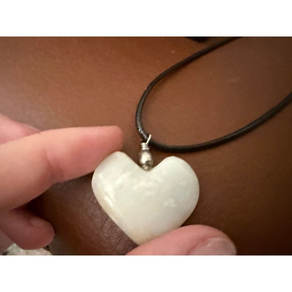 Heart stone crystal necklace 1992 healing natural psychic